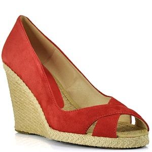 Andre Assous Red peep-toe espadrille